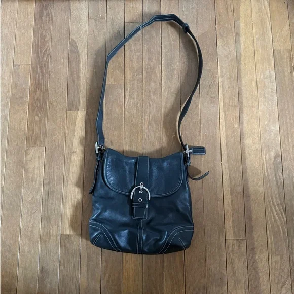 Coach Black Leather Crossbody Bag - Picture 1 of 4